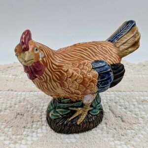 Colorful Vintage Ceramic Pottery Chicken